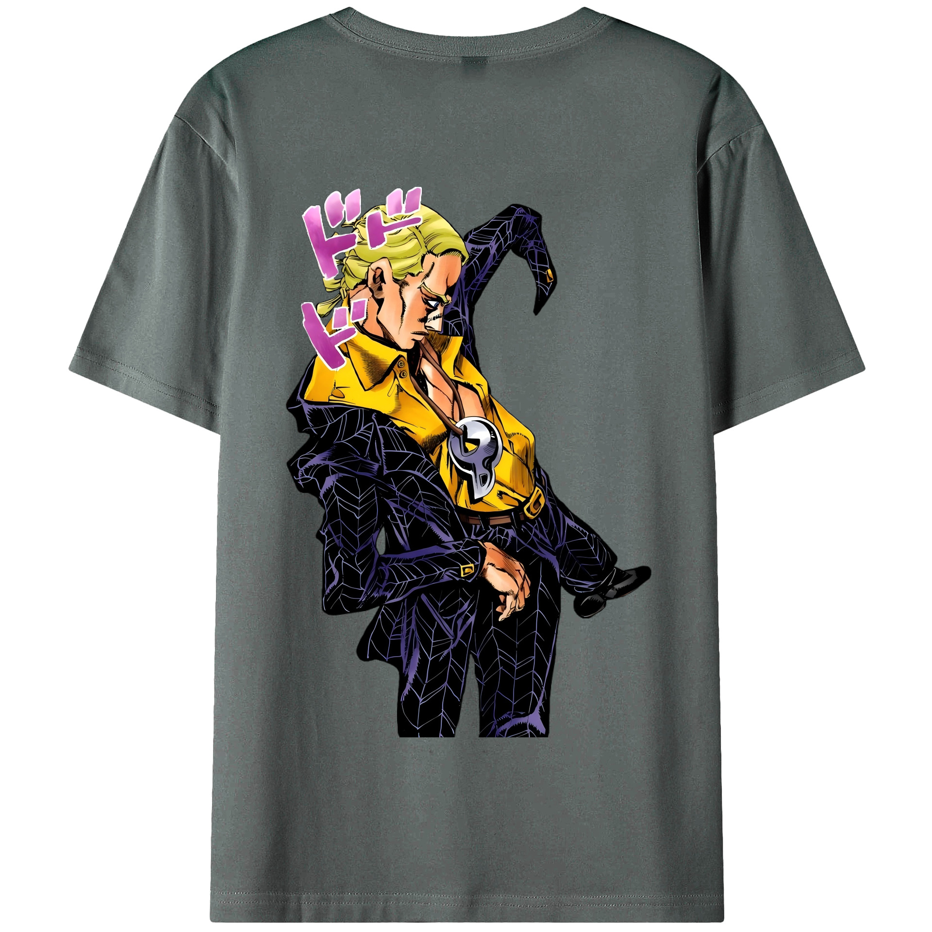 （画像用） ジョジョの奇妙な冒険 プロシュート JoJo's Bizarre Adventure Prosciutto 綿100％半袖Tシャツ（背面プリント）